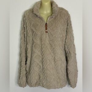 Jen & Co Faux Fur Quarter Zip Pullover size L/XL